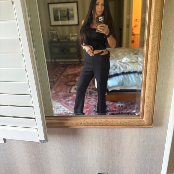 VERSACE Black Pants one left pocket with right side gold versace hardware - Picture 3 of 9